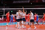 Team United States celebrates against Team ROC during the Men's Preliminary Round - Pool B at the Tokyo 2020 Olympic Games. (Photo by Toru Hanai/Getty Images)